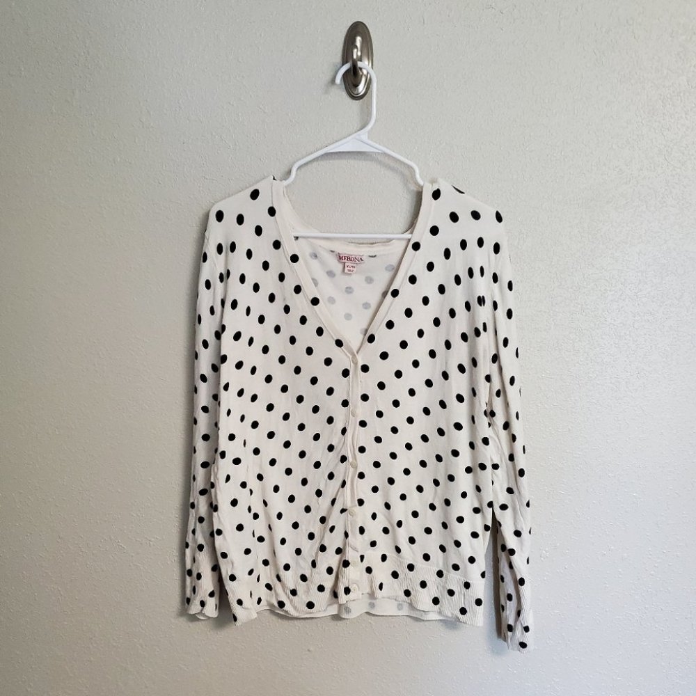 Merona Long Sleeve Polka Dot Cardigan